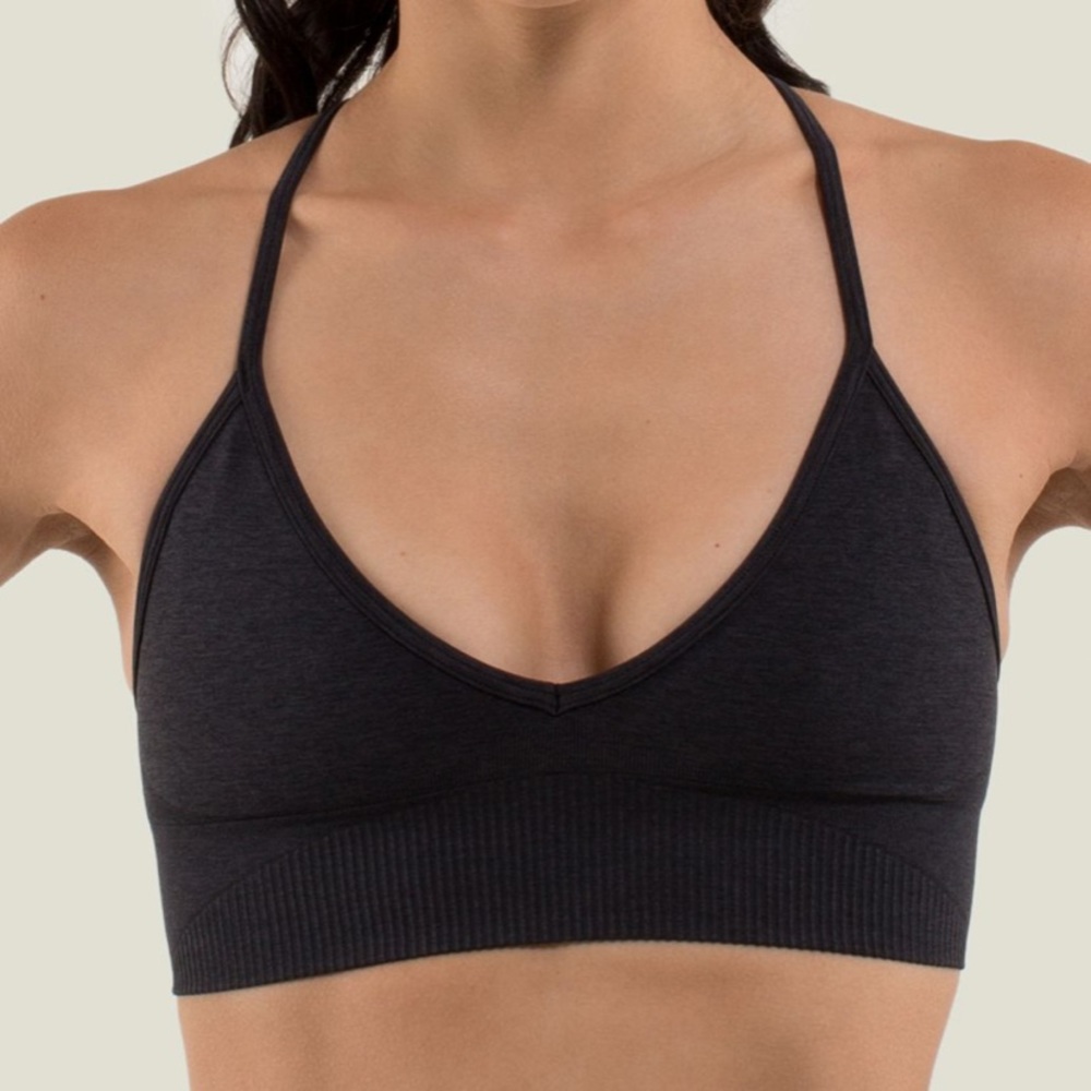 Lululemon Ebb To Street Bra Heathered Black